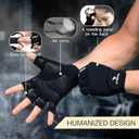 ATERCEL Workout Gloves for Men and Women, Exercise Gloves for Weight Lifting, Cycling, Gym, Training, Breathable and Snug fit (Black, XL)