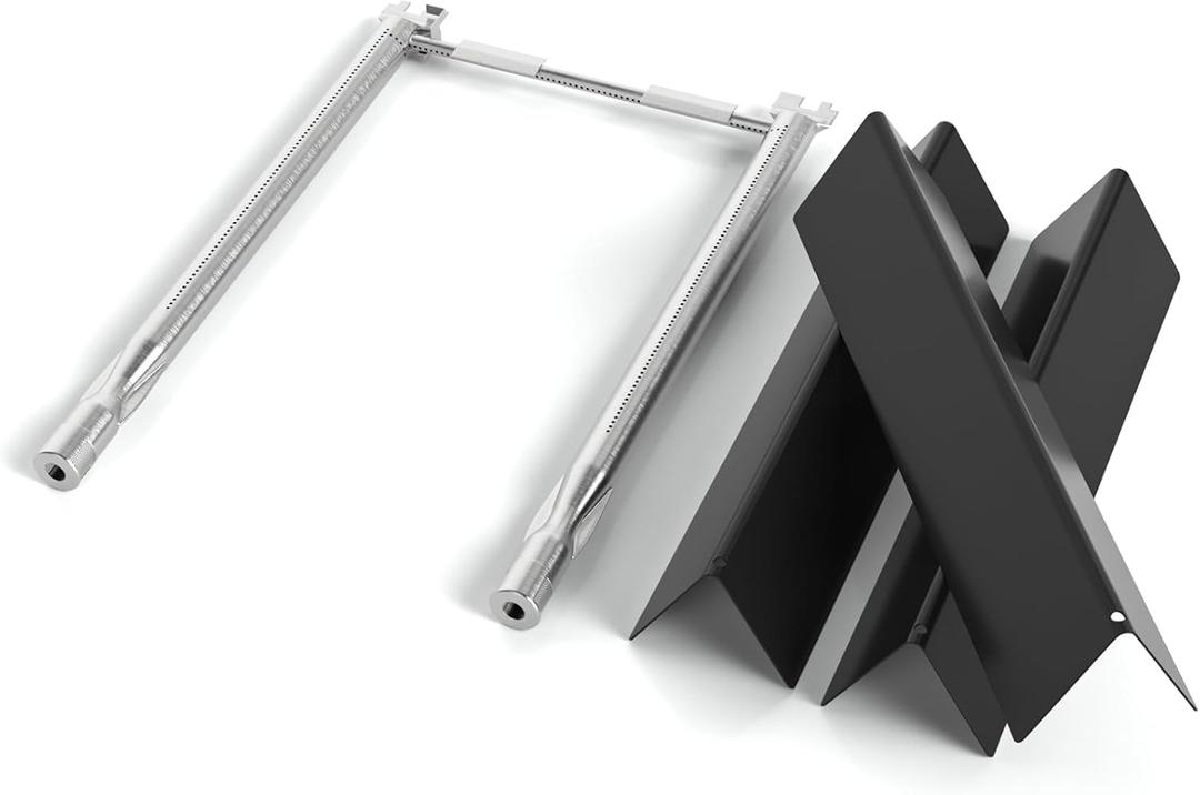 Replacement Parts for Weber Spirit 200 Series (2013+ Front Control), 7635 Flavorizer Bars and 69785 Burner Tubes Fits Spirit E210 E220 S210 S220,3-Pack 15.3" Flavorizer Bars & 18" Burner Tubes (Black & Stainless Steel)