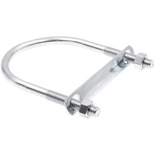 Prime-Line 9072026 U-Bolts, Round Bend, 3/8 In.-16 X 3-1/2 In. X 4-5/8 In. - for 3 In. Pipe (10 Pack), Zinc
