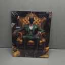 BJYCHG Black Man Wall Art Black King Wall Decor African King Pictures Afro Crown Canvas Prints Green Gold Paintings for Man Bedroom Living Room Office Frame (20L x 16W)