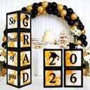 Graduation Decorations 2026 Set of 4 Boxes with 20pcs Balloons and Letters 2026 GRAD So Proud of You - Class of 2026 Party Supplies for High School & College Celebrations