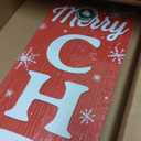 Christmas Porch Sign, Vertical Welcome Sign, 47 x 7.8 inches, Red and White, Indoor Outdoor Holiday Decoration (Multicolor)