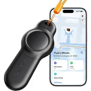 Waterproof Apple AirTag Holder With Emergency Whistle, Airtag Keychain Holder for Kids, Airtag Case for Outdoor Survival