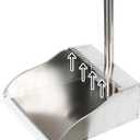 Metal Dustpan Long Handle Stainless Steel Dustpan,Heavy Duty Standing Dust Pan with Teeth, Indoor Outdoor Up for Home Kitchen Lobby Room Office
