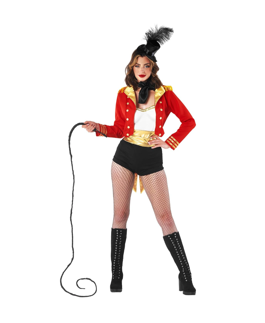 fun shack Womens Circus Ringmaster Costume, Lion Tamer Outfit for Women, Ringmaster Dress for Themed Parties L