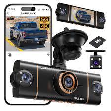 4 Channel Dash Cam 360° View Front Rear Inside & Left Right,4K+1080P*3 FHD Car Camera,5G WiFi & APP Control,8 IR Lamps Night Vision, GSensor, 24H Parking Mode, with a Free 64GB SD Card