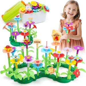 Flower Garden Building Toys - Best Birthday Gifts for Toddler Girls Ages 3 4 5 6 7 Year Old - DIY Educational STEM Toy Sets with 140+ Pcs for Kids