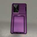 SSLOTSCASE for Samsung Galaxy S25 Ultra Case with Card Holder & Lens Cover & Hidden Kickstand, Silicone Edge Durable Protective Wallet Phone Case Cover for Galaxy S25 Ultra 6.9'', Dark Purple