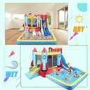 Bounce House,Inflatable Bounce Castle with Blower for Kids 3-12,Outdoor/Indoor Bouncy House Water Park for Backyard with 2 Splash Slides,Climbing Wall,Ball Pit,Jumping Area (146" x 132" x 81")