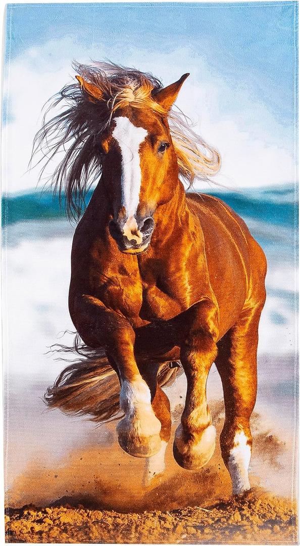 Northwest Classics Beach Towel, 30" x 60", Running Horse