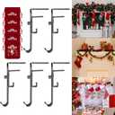 Christmas Stocking Stand, Suitable for Mantel - Adjustable Fireplace Wreath Hook - Metal Christmas Stocking Wreath Hook, Suitable for Christmas Home Party Decoration