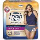 FitRight Fresh Start Incontinence and Postpartum Underwear for Women, Large, Blue (12 Count) Ultimate Absorbency, Disposable Underwear with The Odor-Control Power of ARM & Hammer