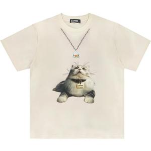 Laixton Mens Graphic Tees Shirt Unisex Printed Oversized T-Shirt Short Sleeve Streetwear Aesthetic Tee Casual Tunic Top, S