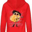 The Cotton Cartoon Hoodie Hooded Pullover Sweatshirt, Cute Clothes Hoodies (Red)