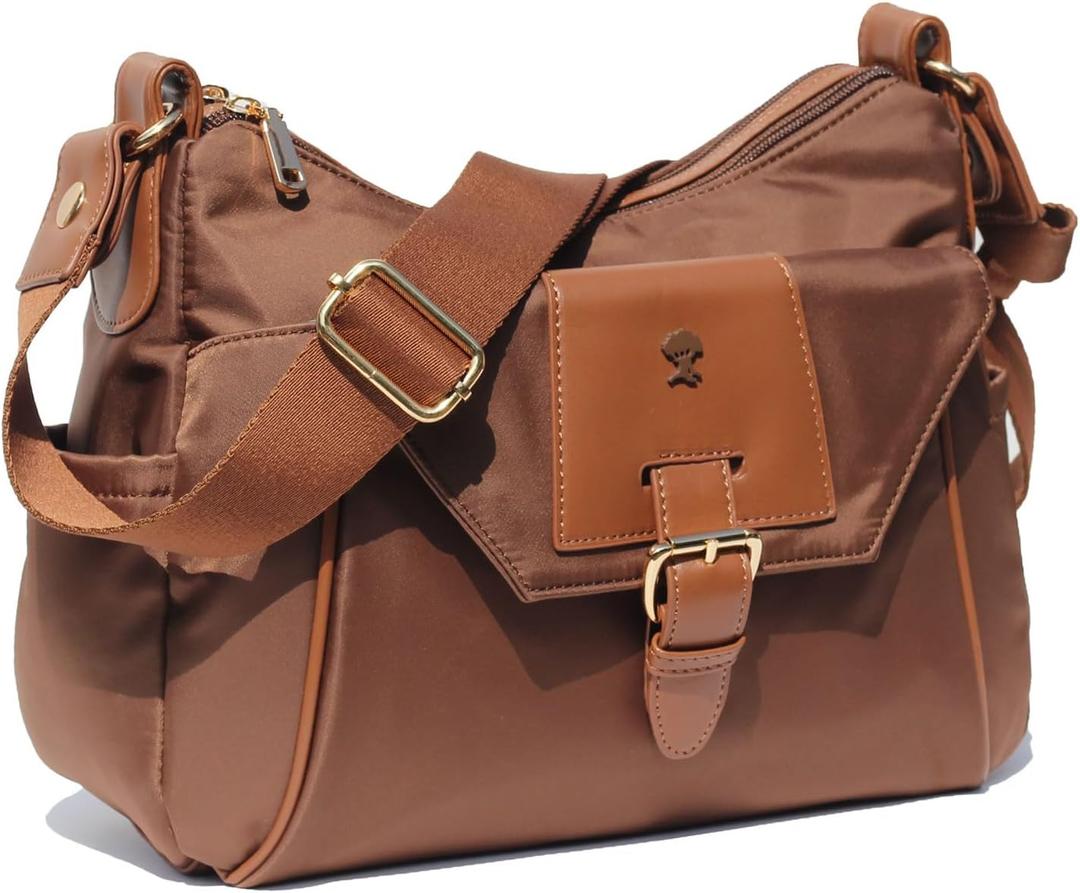 Crossbody Bags for Women Trendy Handbags Purses Travel Large Cross Body Bag (Brown)