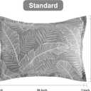 NTBAY Cotton Standard Pillow Shams, 3 Layer Muslin Breathable Soft Thermal Yarn Dyed Sham Covers, 2 Pack 20x26 Oxford Pillowcases with Envelope Closure, Dark Grey Leaf