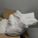 BPC Organic Feather Down Comforter Super King, Hotel-Luxury Fluffy Duvet Insert with Cotton Cover and Puffy Feather Down Filling for All-Season, Ivory White, 120x120 Inches