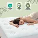 Hansleep Twin Mattress Pad Topper Memory Foam, Twin Foam Mattress Topper Viscose Derived from Bamboo, Twin Size Bed Mattress Pad Cover for Back Pain Relief, 39" x 75", White