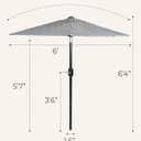 6 Ft Outdoor Patio Umbrella - Outdoor Umbrella for Patio, Pool, Table, Garden, Deck, & Beach - Easy Open/Close Crank and Push Button Tilt Adjustment - Black & White Striped Market Umbrellas