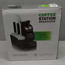 Mind Reader Cup and Condiment Station, Countertop Organizer, Coffee Bar, Kitchen, Stirrers, 5.35"W x 11.25"L x 11.15"H, Black