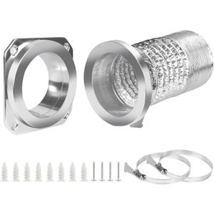 DVC-180 Magnetic Dryer Vent Coupling Connector Kit Easy to Clean Quick Connector Including a 3.3ft 4" Duct and two Clamps