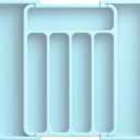 Aujen Silverware Organizer - Expandable Kitchen Drawer Organizer, Adjustable Utensil Organizer, Cutlery Tray for Forks, Knives, Multipurpose Kitchen Organizers and Storage Solution, Blue, Medium