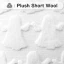 6 x OTOSTAR Set of 1 Ghost Pillow Cover Halloween Throw Pillow Covers for Sofa Couch Bed Living Room Soft Plush Short Wool Velvet Farmhouse Pillowcase for Thanksgiving Pure White 18x18 Inch