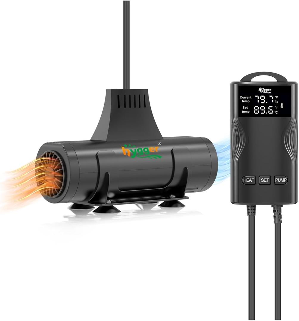 hygger Aquarium Heater with Upgrade Water Circulatio,Submersible Fish Tank Water Heater Digital Display,Auto Temperature Control for Freshwater Saltwater Safety Shut-Off Protection (500W,66~135Gal)