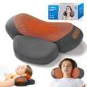 3-in-1 Neck Massager Pillow with Heating and Cervical Traction - Deep Tissue Massage for Pain Relief, Ergonomic Shoulder Massage Pillow, Neck Hump Corrector Ideal Gift for Women and Men Corded