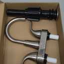 KPW Bathroom Sink Faucet 2 or 3 Hole Brushed Nickel Centerset 4 Inch Bathroom Sink Faucet 2 Handle Over ABS Non-Metallic Lavatory Bathroom Faucet with Pop up Drain Water Supply Hoses