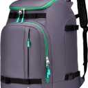 Ski Boot Bag Black Cooler Backpack 50L Waterproof Snowboard Travel Luggage Snow Bags for Youth Men Ski Helmet Goggles Gloves Skiing Gear Accessories (Light Purple Blue)