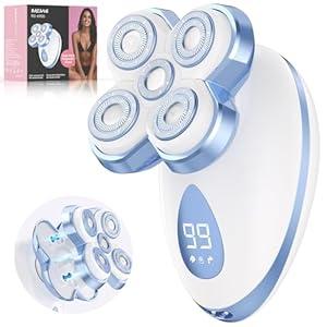 Electric Razors for Women - Upgraded Magnetic Electric Shaver for Women, Cordless Painless Hair Remover for Legs Bikini Face, Lady Trimmer for Sensitive Skin, Detachable and Waterproof, Blue