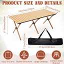 Geetery 10 Pcs Picnic Set, 59" x 20" Folding Low Picnic Table with 91'' x 71'' Large Outdoor Boho Picnics Blanket, Tablecover Runner and 6 Pillows Cushions for Camping Wedding Beach (Round,Brown)