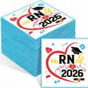 Crtiin 100 Pack Nurse Graduation Napkins Earned It Cocktail Class of 2026 Nurse Paper Disposable Napkins for RN Students Graduation Party Celebrations