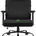 Extra Wide Seat Office Chair for Big and Tall 500lbs, with High Back Adjustable Headrest Lumbar Support Arms Wheels Heavy Duty (Breathable Fabric Seat), Large