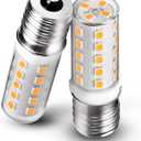 LED 8206232A Microwave Oven Light Bulbs 4W Equivalent 40W 450lm Dimmable E17 LED Intermediate Base Bulb for Range Hood Refrigerators Appliance Light Lava Lamp Salt Lamp Bulb, Warm White 3000K, 2 Pack