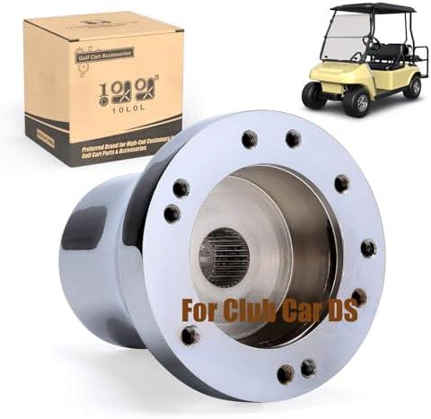 10L0L Golf Cart Steering Wheel Adapter Fits Club Car DS 5-6 Holes Golf Cart Steering Wheel - Sliver