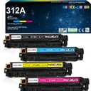 312A Toner Cartridges 4 Pack Replacement for HP 312A Toner Compatible for HP Laserjet Pro MFP M476dn M476dw M476nw Printer Ink (Black,Cyan,Magenta,Yellow)