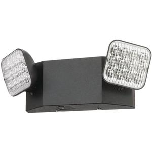 Lithonia Lighting Basics LED Emergency Light, Emergency Lighting with Dual Adjustable LED Lamp Heads, Wall Mount, Damp Location Rated, 90-Minute Backup, MVOLT, Black (EU2C B MVOLT M6) (Generation 3 (Black))