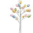 Easter Egg Tree, 17.7" Lighted Easter Tree Battery Operated, LED Birch Tree Tabletop Centerpiece Light for Easter Decorations