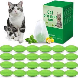 24 Pack Cat Deterrent Outdoor Indoor, More Effective Natural Peppermint with Long-Lasting Protection, Safe for Kids and Pets  Ideal for Yards, Gardens, and Homes to Keep Cats Away