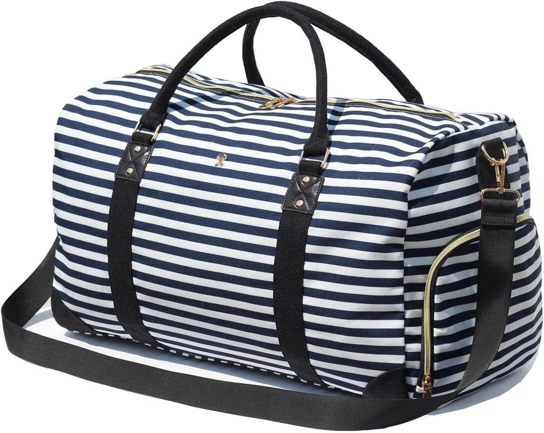 Travel Duffle Bag, Weekender Bag for Women with Shoe Compartment, Carry on Overnight Bag Gym Duffel Bag, Mommy Hospital Bags, 21.7 x 9.3 x 11.8 inches
