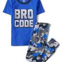 The Children's Place,Short Sleeve Top and Pants Snug Fit 100% Cotton 2 Piece Pajama Set,Flint,3,4