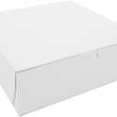 SCT White One-Piece Non-Window Bakery Boxes, 9 x 9 x 3, White, Paper, 250/Carton