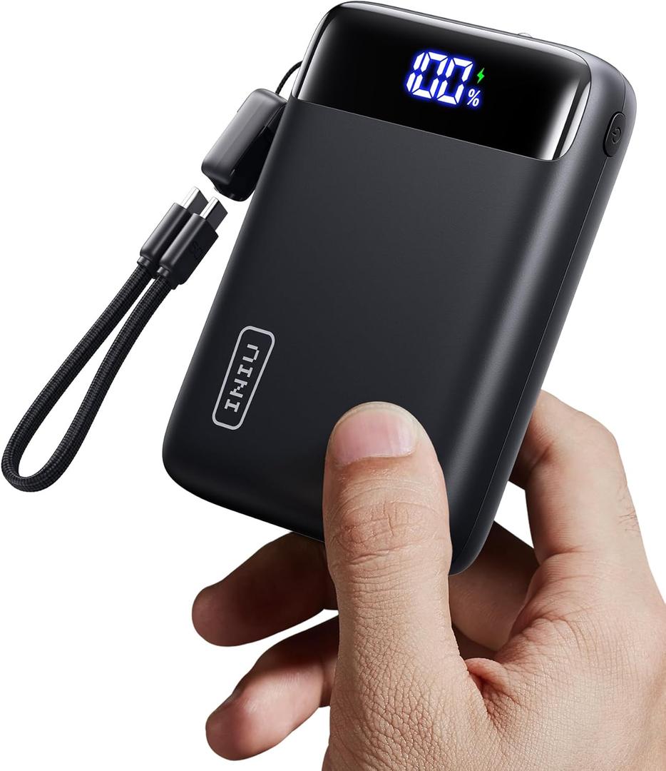 INIU Portable Charger, Smallest 22.5W 20000mAh USB C in & Out Power Bank Fast Charging, PD 3.0+QC 4.0 LED Display Phone Battery Pack Compatible with iPhone 16 15 14 13 Pro Samsung S23 Google iPad etc (Mini Size, Black)
