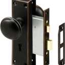 Prime-Line E 2495 Mortise Keyed Lock Set with Classic Bronze Knob  Perfect for Replacing Broken Antique Lock Sets and More, Fits 1-3/8 In.-1-3/4 In. Interior Doors (Single Pack)