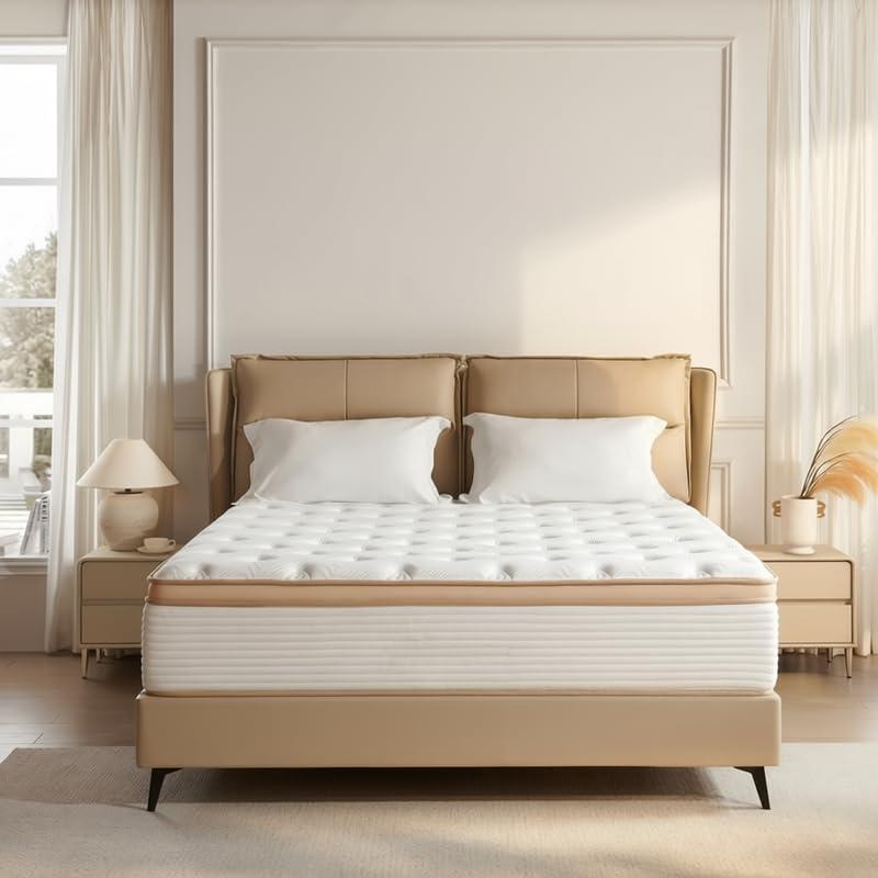 Full Size Mattress 10 Inch Hybrid, Memory Foam & Individually Pocketed Springs, Bed in a Box, Medium Firm, Breathable Surface, Pressure Relief, Fiberglass Free & CertiPUR-US Certified, 75"x54"x10"
