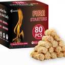 80 Pcs Fire Starters for Campfire, Fireplace, Grill, Fire Pit, Wood Stove, BBQ, Smoker - Easy & Quick Light Fire Fit Kamado Joe, Big Green Egg and Solo Stove
