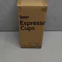 Sweese 2.5 Ounce Porcelain Stackable Espresso Cups with Saucers and Metal Stand Set of 4, White