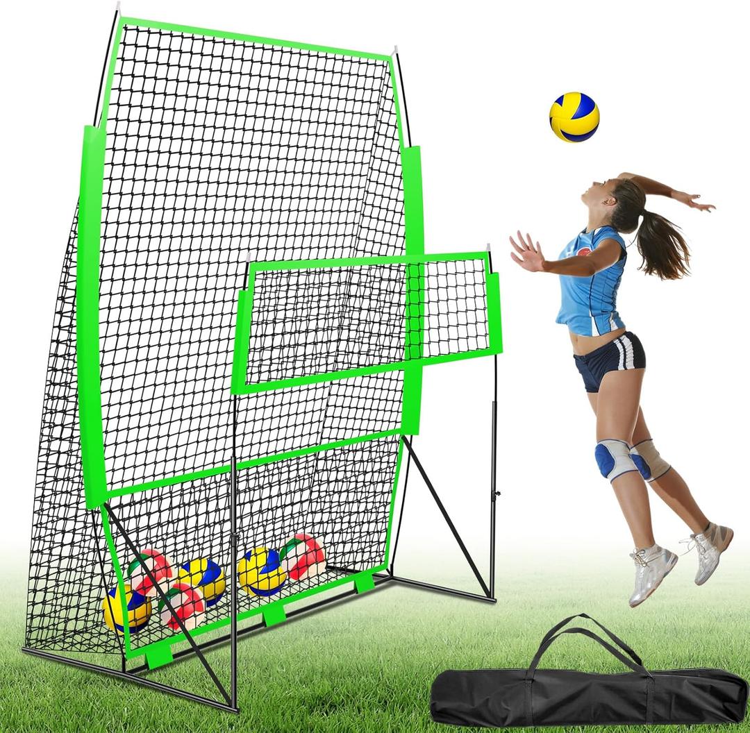Volleyball Training System 8 x 11 FT Volleyball Practice Net Sturdy, Adjustable, Portable Training Equipment for Indoor Outdoor Serving Passing Practice